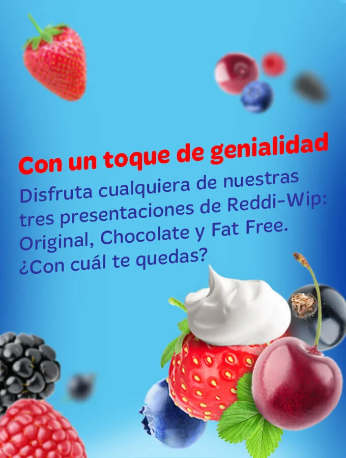 Disfruta todas presentaciones de crema batida