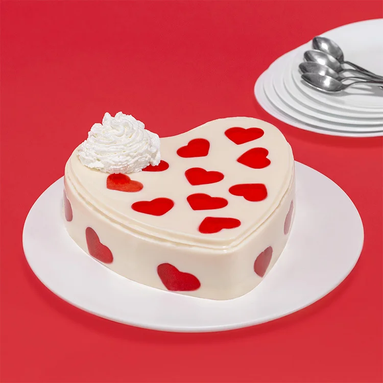 Gelatina de leche en forma de corazón